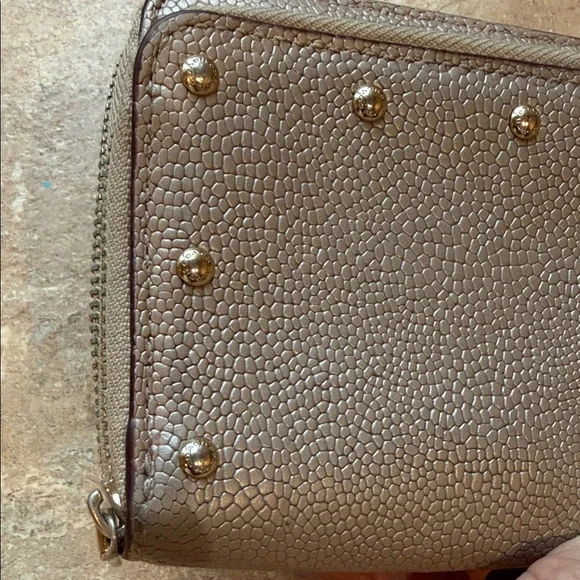 Coach Metallic Silver Studded Wallet - Picture 12 of 14